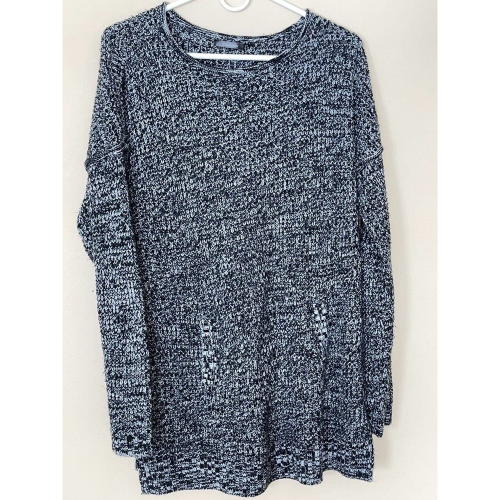 Daisy Fuentes Pullover Black White Sweater Womens Size XL Acrylic Long‎ Sleeve